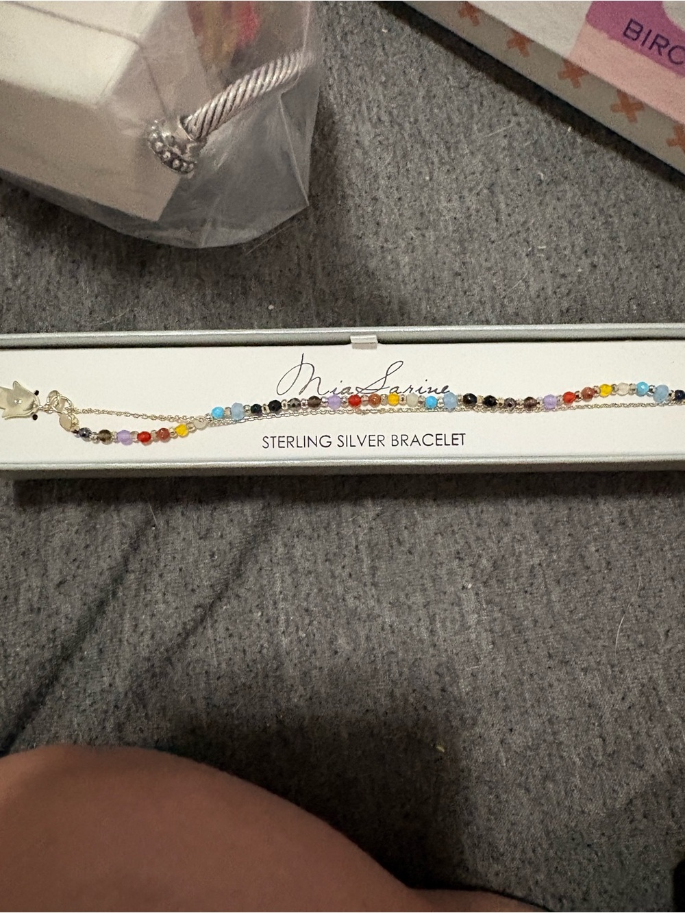 Sterling Silver Multicolor Beaded Bracelet